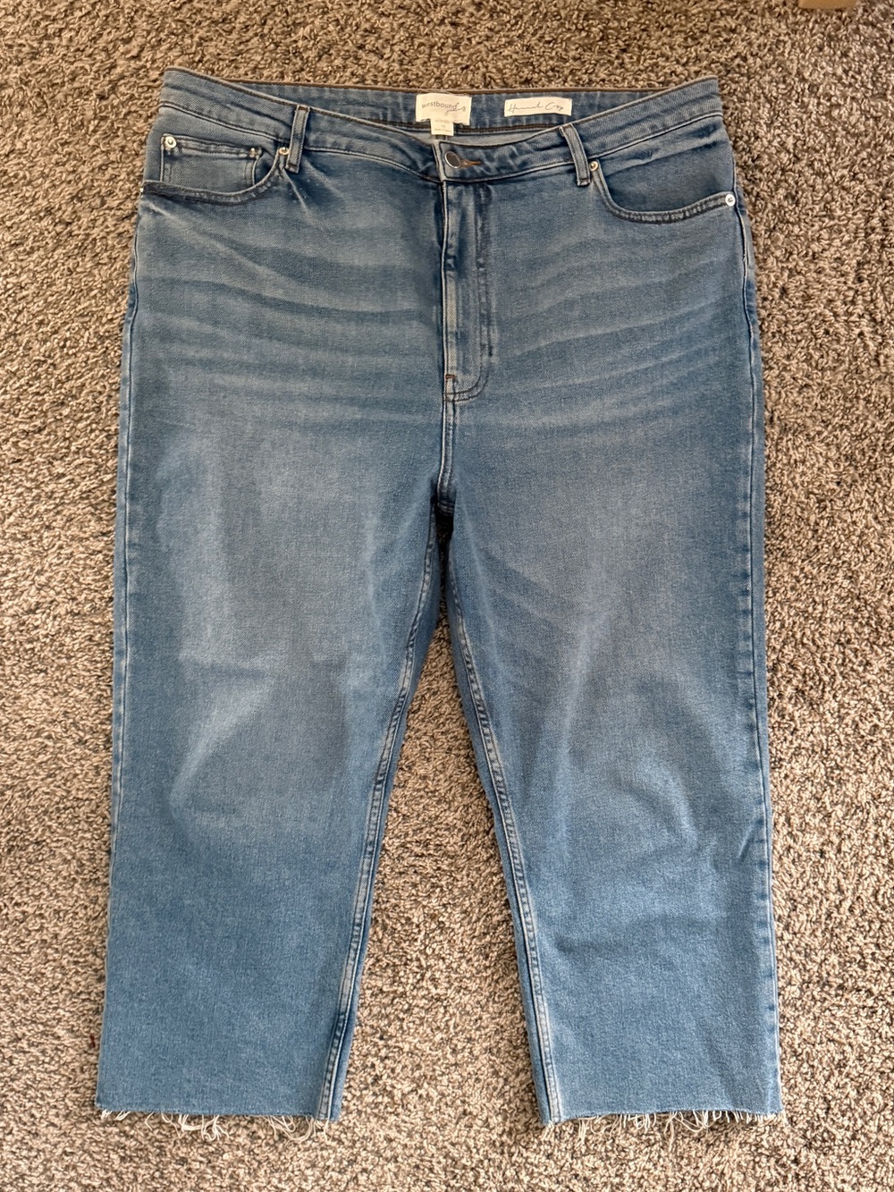 Westbound Hannah Crop Jeans with raw hem high rise jeans